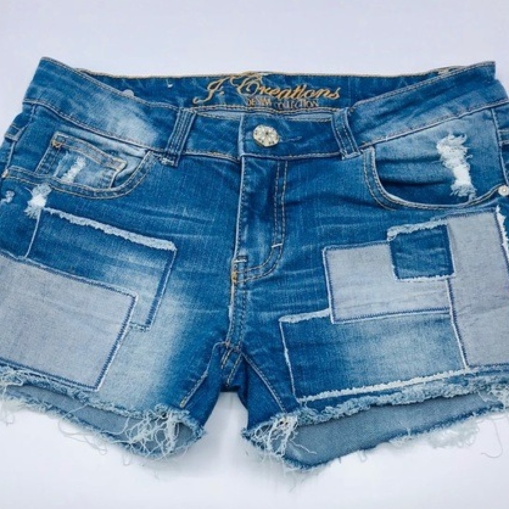 J. Creations Patchwork Design Jean Shorts